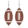 Teardrop Leather Earrings Dangle Drop Football Basketball Waterdrop Hook Earrings Lightweight Ear for Women Ball Sports Lover Girls Jewelry 2Pcs Set