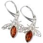 Sterling Silver and Baltic Honey Amber French Leverback Earrings''Bumble Bee'' (small)