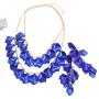 Flower Petals Necklace Earrings Set for Women Layered Petals Cluster Dangle earrings Collar Necklace Jewelry Set