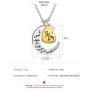 FLDC I Love You To The Moon And Back Crescent Infinity Love Heart Charm Chain Pendant Necklace Jewelry Gifts For Family