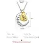 FLDC I Love You To The Moon And Back Crescent Infinity Love Heart Charm Chain Pendant Necklace Jewelry Gifts For Family