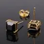 GULICX Silver Tone 7mm Square CZ Party Pierced Earrings Studs Purple Unisex