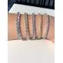 Harlembling Real Solid 925 Sterling Silver Mens Or Womens Tennis Bracelet - 14k Yellow & Rose Gold Finish Over Solid 925 Silver - 3-6mm - 6-9'' Iced One Row Bracelet