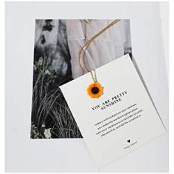 Gray Camel Sunflower Necklace You Are My Sunshine Carving Necklace for Woman Girl Card necklace Gift Necklace
