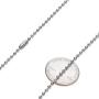 The Bling Factory 2.4mm High-Polished Stainless Steel Ball Military Necklace