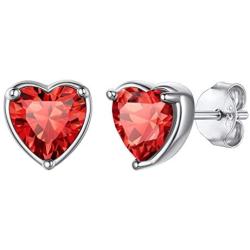 FaithHeart Birthstone Earrings for Women, Sterling Silver Girls Stud Earrings, Dainty Teen Girls Jewelry Present with Delicate Brand Box