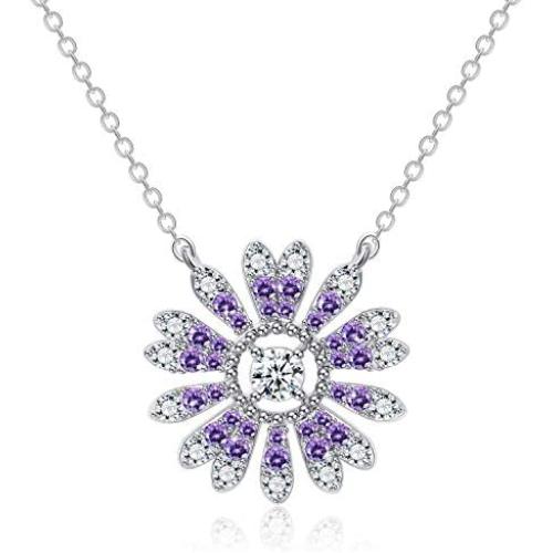 SUES SECRET Sunflower Necklace Crystal Jewelry for Women Girls Pendant with Elegant Box for mom Easter Gifts 2021 for her