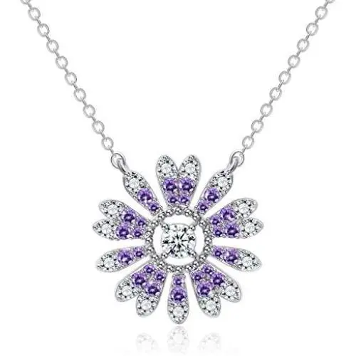 SUES SECRET Sunflower Necklace Crystal Jewelry for Women Girls Pendant with Elegant Box for mom Easter Gifts 2021 for her