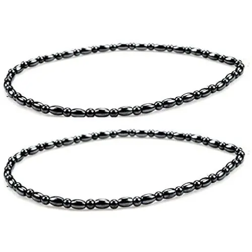 PURPLE WHALE Magnetic Hematite Anklet Bracelet for Women Healing Therapy, Good for Relieving Joint Pain, Increases Energy- 2 Pieces PURPLE WHALE Magnetic Hematite Anklet Bracelet for Women Healing Therapy, Good for Relieving Joint Pain, Increases Energy- 2 Pieces