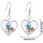 FM FM42 Starfish Seashell Pressed Flower Small Heart Marquise Drop Dangle Hook Earrings