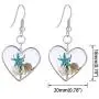 FM FM42 Starfish Seashell Pressed Flower Small Heart Marquise Drop Dangle Hook Earrings