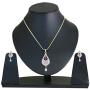 Touchstone Indian Bollywood Contemporary Stylish Designer Jewelry Pendant Set in Colorful Gold and Silver Tone for Women.