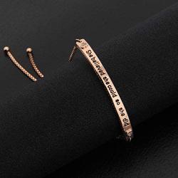 AKTAP She Believed She Could So She Did Adjustable Link Bracelet Inspirational Gift for Women Girls