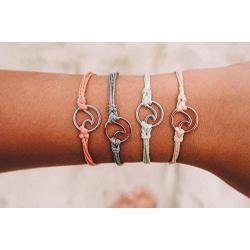 Pura Vida Silver Wave OG Bracelet - Silver Plated Charm, Adjustable Band - 100% Waterproof