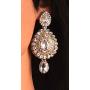 Touchstone Indian Bollywood curved fish Austrian crystals jewelry earrings for women