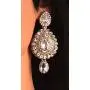 Touchstone Indian Bollywood curved fish Austrian crystals jewelry earrings for women