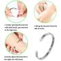 Popeoiuh Inspirational Bracelets for Women Stainless Steel Engraved Personalized Mantra Quote Cuff Bangle Encouragement Jewelry Gift for Teen Girls Boy Friend Men