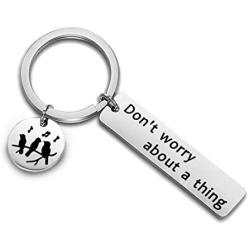 AKTAP Dont Worry About A Thing Keychain Three Little Birds Jewelry Encouragement Friendship Gifts