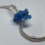 EVESCITY 925 Silver 3D Animals Cute Blue Hippo Hippopotamus Murano Glass Beads Compatible with Charm Bracelets Cute Jewelry Gifts for Her