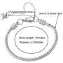 Chili Jewelry Women Girls Moments Snake Chain Charms Bracelet 3mm Stainless Steel Chain Bracelet fits Charm Beads, 5-12 Inch
