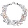 THE PEARL SOURCE 4-5mm Genuine Multicolor Freshwater Cultured Pearl Lilly Bracelet for Women