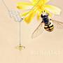 Bee Necklace Sterling Silver Gold Plated Geometric Honeycomb Bumble Bee Y-Necklace Beehive and Bee Pendant Necklace
