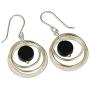 Stera Jewelry 925 Sterling Silver & Gold-Filled Multi Hoops Turquoise or Black Onyx Dangle Earrings