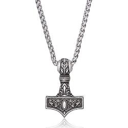 Thors Hammer Necklace Norse Viking Thors Hammer Amulet Pendant Necklace Talisman Jewelry
