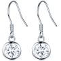 925 Sterling Silver Earrings, BoRuo Cubic Zirconia Round Cut Dangle Earrings