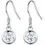 925 Sterling Silver Earrings, BoRuo Cubic Zirconia Round Cut Dangle Earrings 925 Sterling Silver Earrings, BoRuo Cubic Zirconia Round Cut Dangle Earrings