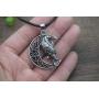 HAQUIL Raven Necklace - Viking Celtic Wiccan Crow Raven Pendant - PU Leather Cord