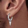 Topsteel Stainless Steel Spike Hoop Earrings for Men Women, Cross/Bar/Feather Cool Goth Punk Eboy Jewelry, Statement Jewelry, Come Gift Box