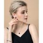 AMYJANE Halo Crystal Jewelry Set - Sterling Silver Round Cubic Zirconia Crystal Bridal Pendant Necklace Earrings Set for Wedding Bride Bridesmaids