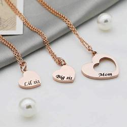 G-Ahora Big Sis Middle Sis Little Sis Jewelry Necklace Set of 2 3 Sisters Gift Best Friend Necklace