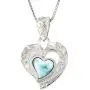 Aloha Jewelry Company Sterling Silver Natural Larimar Hawaiian Tribal Heart Necklace Pendant with 18'' Box Chain Aloha Jewelry Company Sterling Silver Natural Larimar Hawaiian Tribal Heart Necklace Pendant with 18'' Box Chain