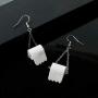 Handmade Toilet Paper Hook Earrings Funny Acrylic Toilet Paper Drop Earrings Jewelry for Women Teen Lightweight Toilet Paper Jewelry