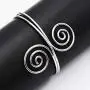 VALIJINA 2Pcs Minimalist Simple Swirl Upper Arm Cuff Bracelets for Women Girls Arm Bangle Armlets Adjustable