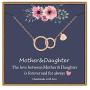 Mother Daughter Necklace, White Gold Plated Infinity Circle Necklace Gifts for Mom and Daughter Heart Initial Necklace Mother Daughter Gifts Mothers Day Christmas Birthday Gifts for Women Girls