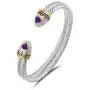 UNY Designer Inspired Jewelry Double Cable Wire CZ Antique Bangle Elegant Beautiful UNY Designer Inspired Jewelry Double Cable Wire CZ Antique Bangle Elegant Beautiful