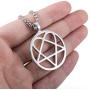 Elfasio Mens Womens Stainless Steel Pendant Necklace Heartagram Star Heart Him Chain Vintage jewelry