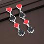 Playing Cards Suit Dangle Poker Blackjack Heart Spade Club Casino Dangle Drop Earrings
