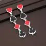 Playing Cards Suit Dangle Poker Blackjack Heart Spade Club Casino Dangle Drop Earrings