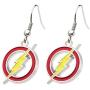 DC Comics Womens Flash Lightning Bolt Drop Earrings, Red/Yellow, One Size