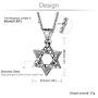 COTTVOTT Charm Star of David Pendant Necklace Stainless Steel Link Chain for Men Jewish Jewelry