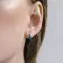 Oahzion 12Pairs Small Stud Earrings Set Glass Stud Earrings Circle Star Moon Geometric Stainless Steel Earrings Flower Bow CZ Ball Faux Pearl Hoop Dangle Earrings Set for Girls Women Men