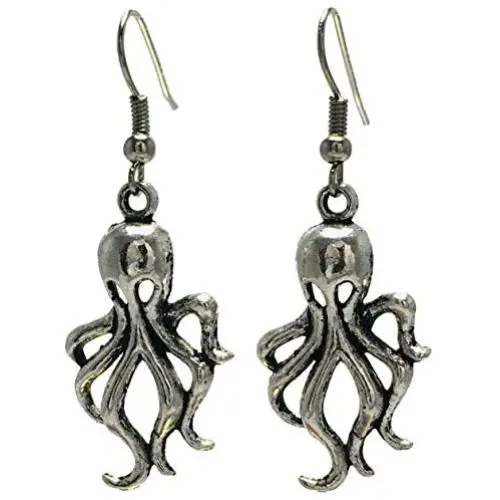 Octopus Kraken Cthulhu Steampunk Earrings - Hook with Earnuts
