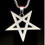 Pentagram Necklace Inverted Pagan Satanic Goth Occult Witchcraft (Silver)