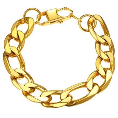 PROSTEEL Men Women Children Stainless Steel Figaro Link Chain Bracelet 6mm/9mm/13mm 7.5/8.3