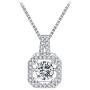 T400 925 Sterling Silver Pendant Necklace with Dancing Diamond Stone Cubic Zirconia Gift for Women