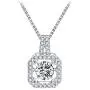 T400 925 Sterling Silver Pendant Necklace with Dancing Diamond Stone Cubic Zirconia Gift for Women T400 925 Sterling Silver Pendant Necklace with Dancing Diamond Stone Cubic Zirconia Gift for Women